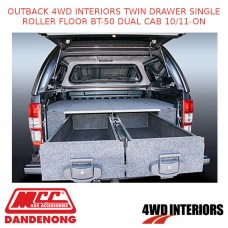 OUTBACK 4WD INTERIORS TWIN DRAWER SINGLE ROLLER FLOOR BT-50 DUAL CAB 10/11-ON